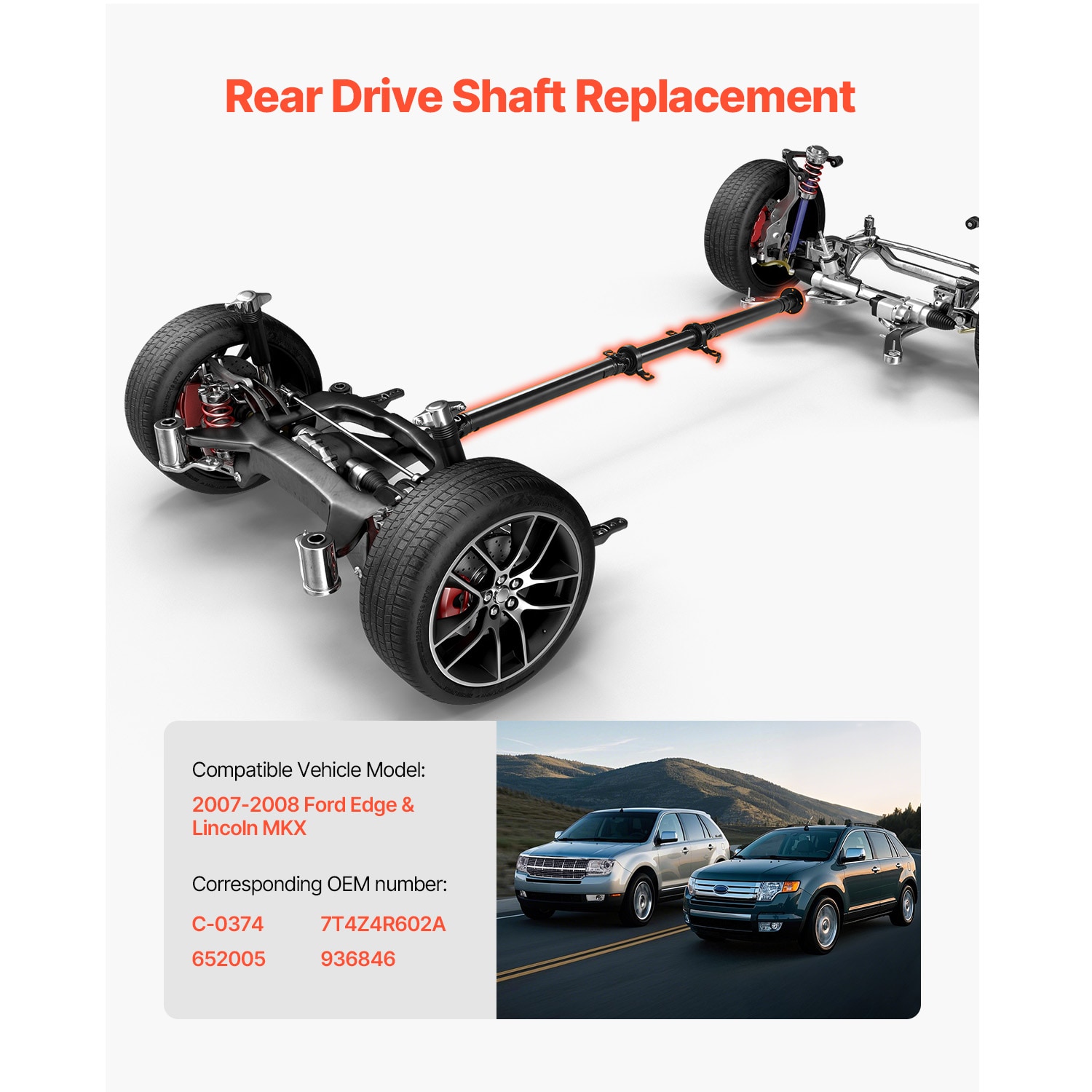 Rear Drive Shaft Assembly For Ford Edge And Lincoln Mkx_voghion.com
